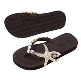 Mooilo Flip-Flop dunkelbraun Seestern
