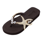 Mooilo Flip-Flop dunkelbraun Seestern