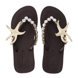 Mooilo Flip-Flop dunkelbraun Seestern