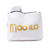 Schlappen Mooilo mit Schmucksteinen - weiß inkl. Tasche
