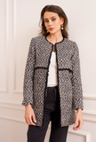 Tweed-Strickjacke