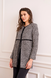 Tweed-Strickjacke