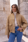 Glänzende oversized Bomberjacke im Tweed-Stil