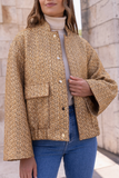 Glänzende oversized Bomberjacke im Tweed-Stil