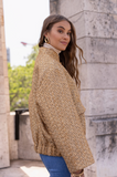 Glänzende oversized Bomberjacke im Tweed-Stil